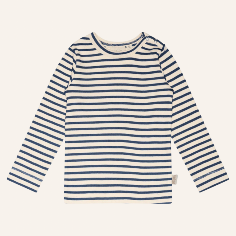 Petit Piao T-shirt L/S modal striped - Denim blue