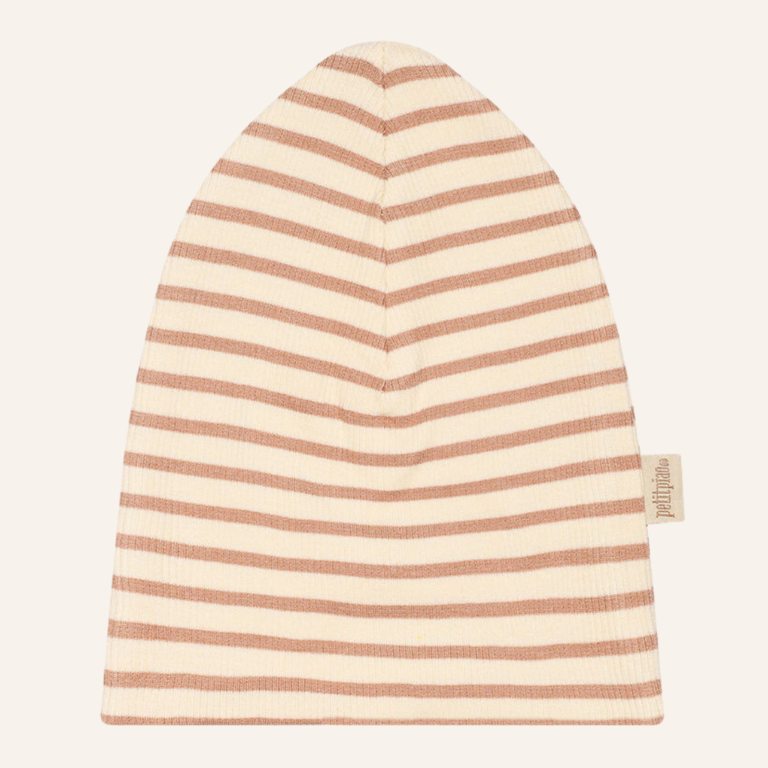 Petit Piao Beanie hat modal striped - Cafe rose