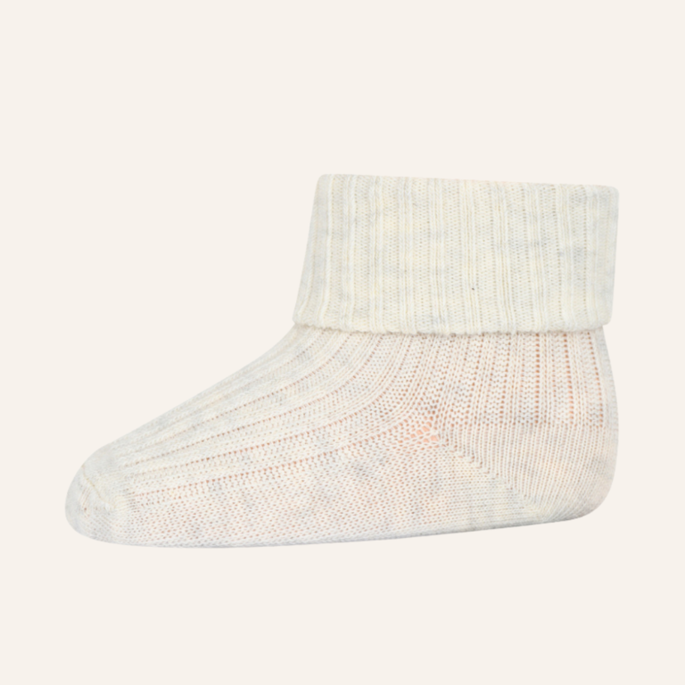 MP Denmark Wool rib baby socks - Creme melange