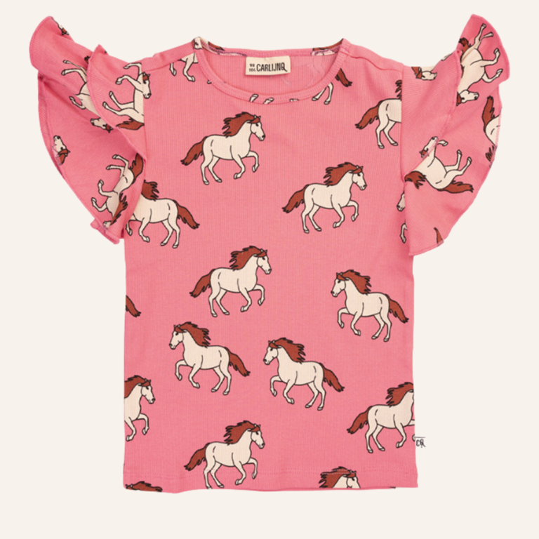 CarlijnQ CarlijnQ Ruffled shirt - Wild horse pink