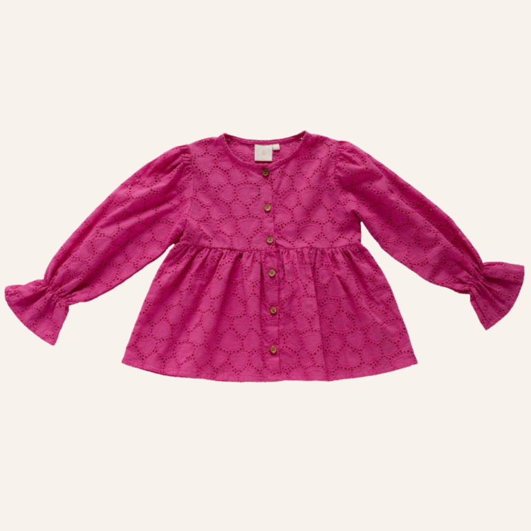 Navy Natural Navy Natural Mila blouse - Pink hearts