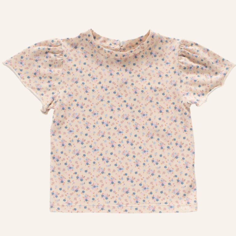 Navy Natural Navy Natural Ruffle top - Spring blossom