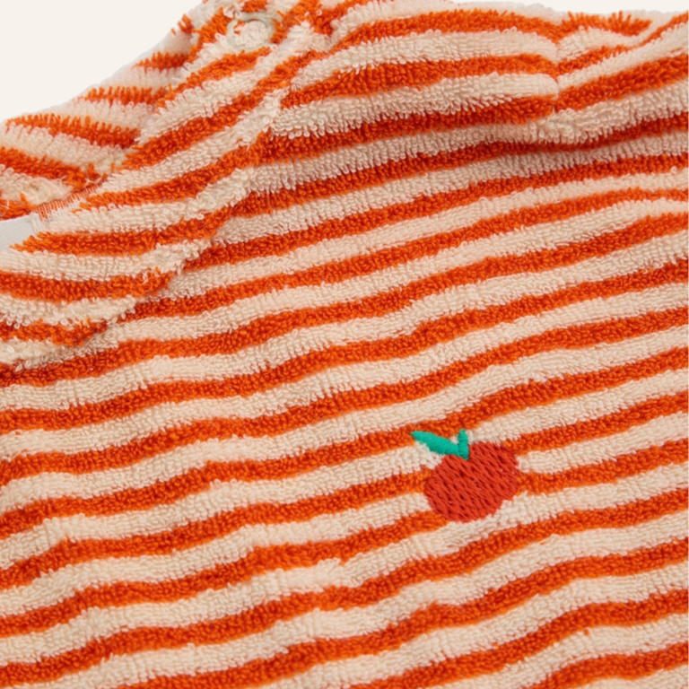 Bobo Choses Bobo Choses Baby orange stripes terry T-shirt