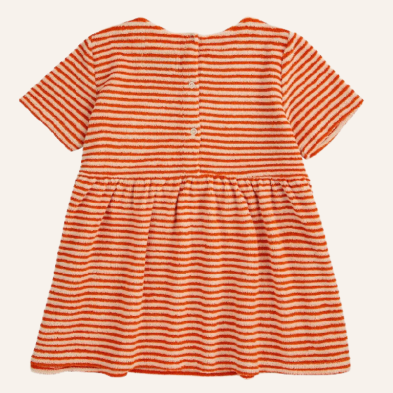 Bobo Choses Bobo Choses Baby orange stripes terry dress
