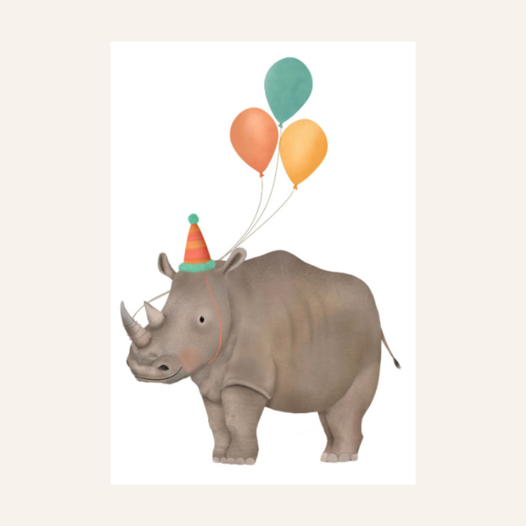 Getekend door Zusje Getekend door Zusje - Birthday Rhino