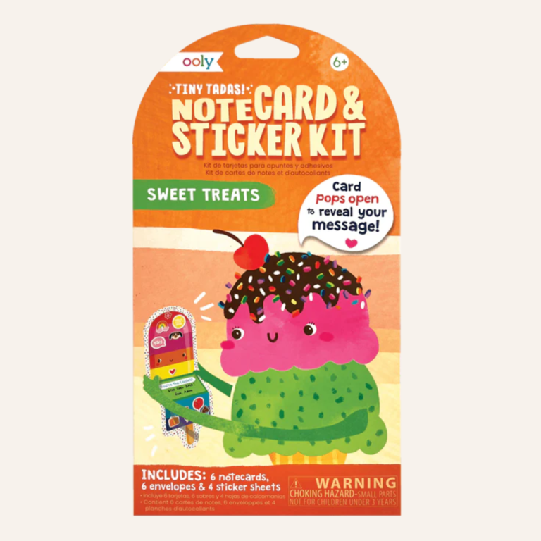 OOLY Tiny Tadas Note card & Sticker kit - Sweet treats