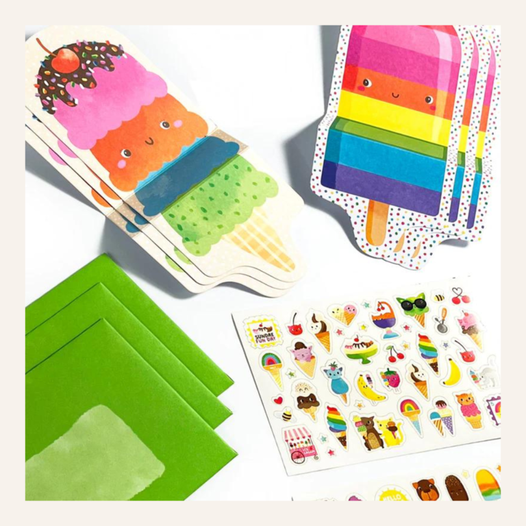 OOLY Tiny Tadas Note card & Sticker kit - Sweet treats