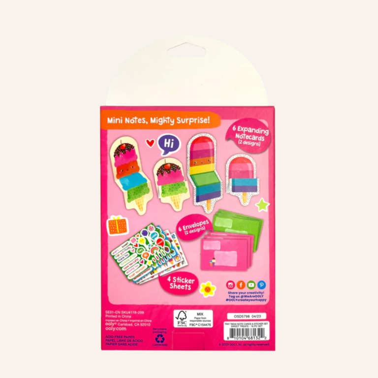 OOLY Tiny Tadas Note card & Sticker kit - Sweet treats