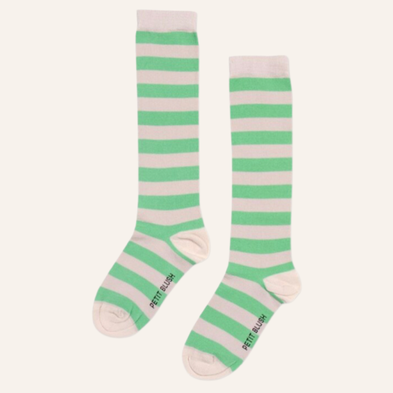 Petit Blush Petit Blush Knee socks stripes - Green