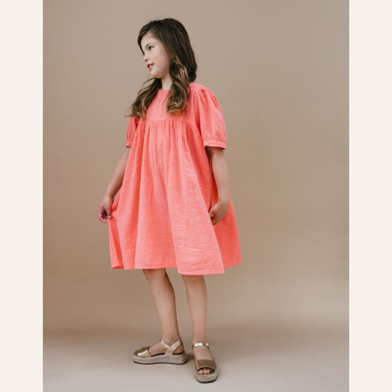 Petit Blush Petit Blush Puff sleeve dress - Shell pink