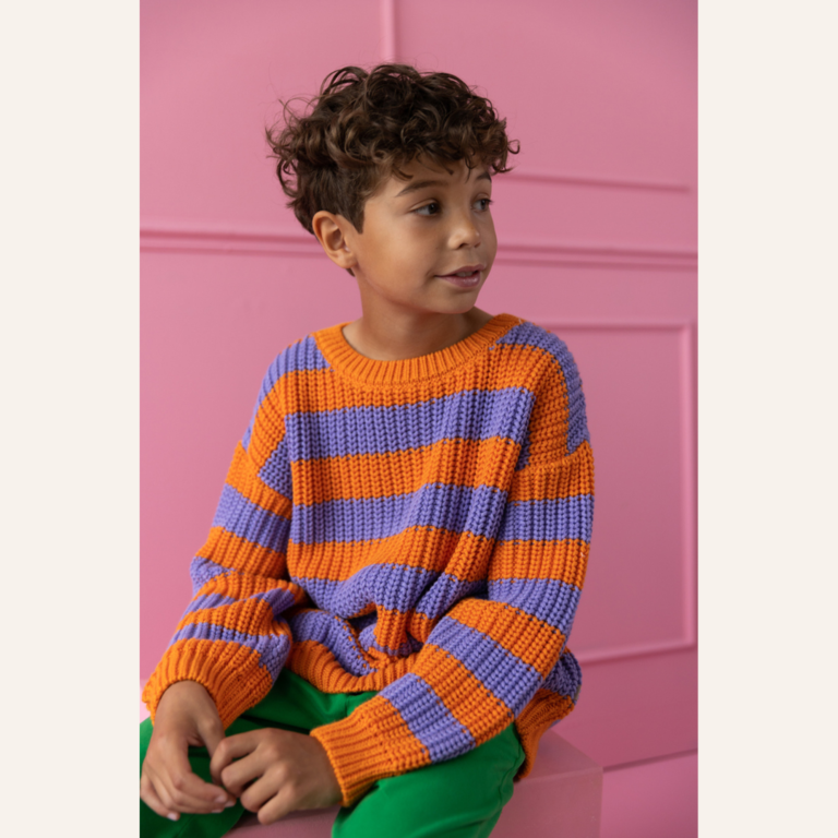 Yuki Chunky Knitted Sweater - Happy stripes