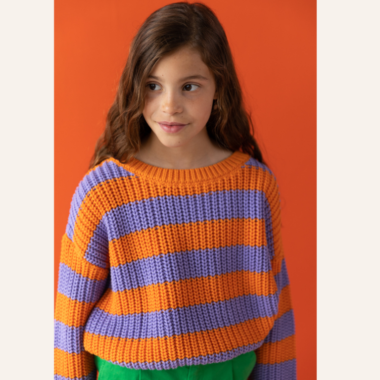 Yuki Chunky Knitted Sweater - Happy stripes