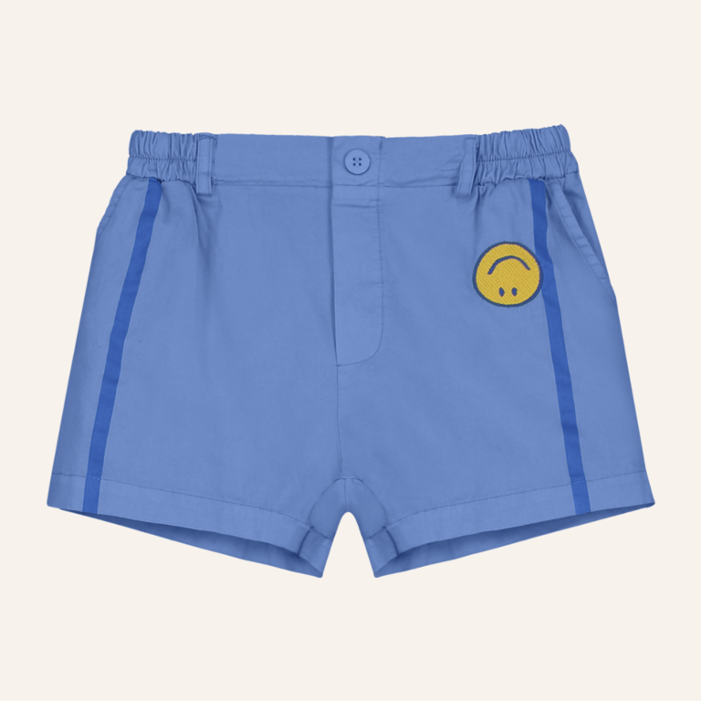 Bonmot Short side stripes smiley - Mid blue