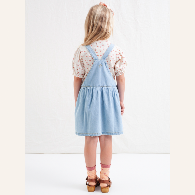 Tocoto Vintage Denim dress with straps - Blue