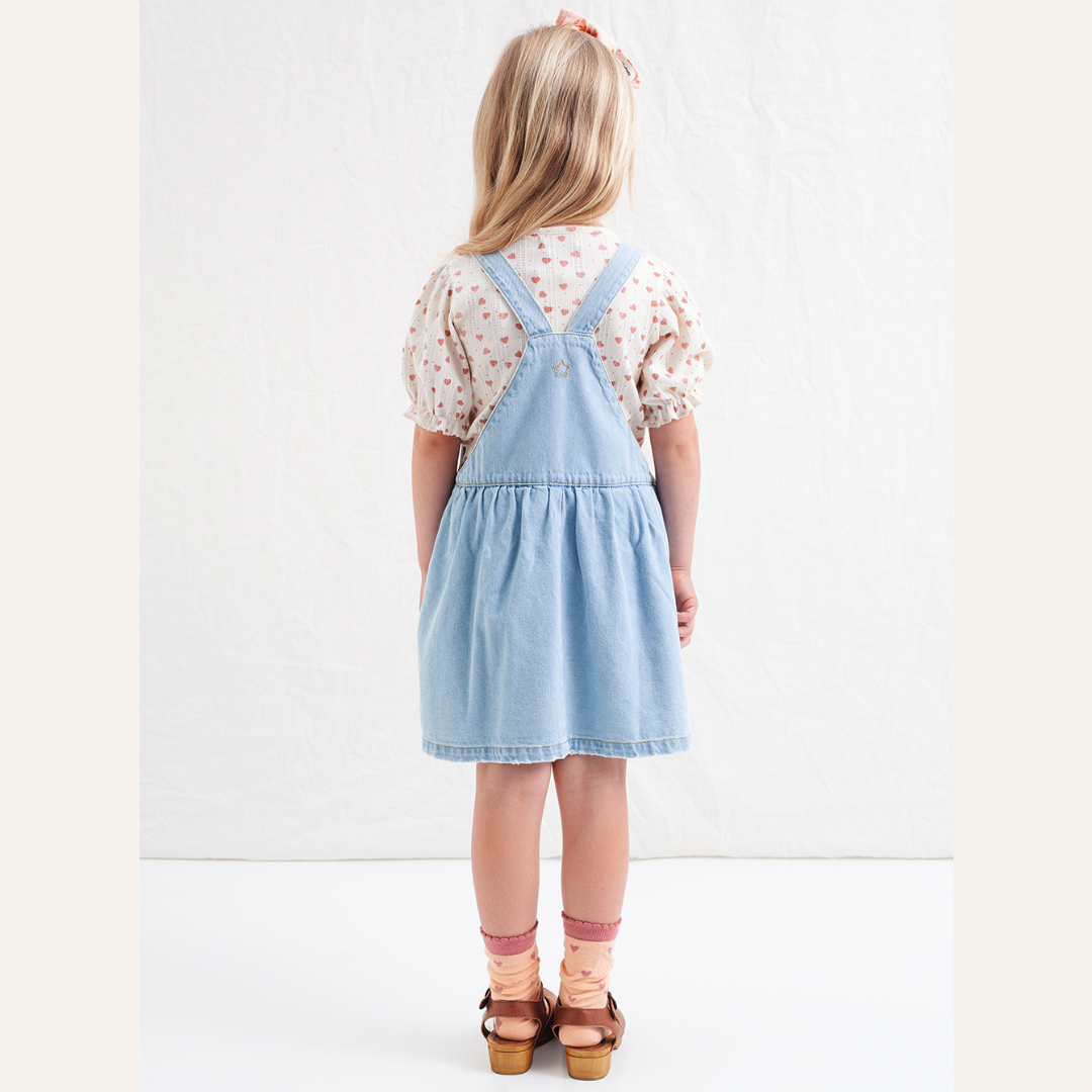 Tocoto Vintage Denim dress with straps Blue Bende van Geluk