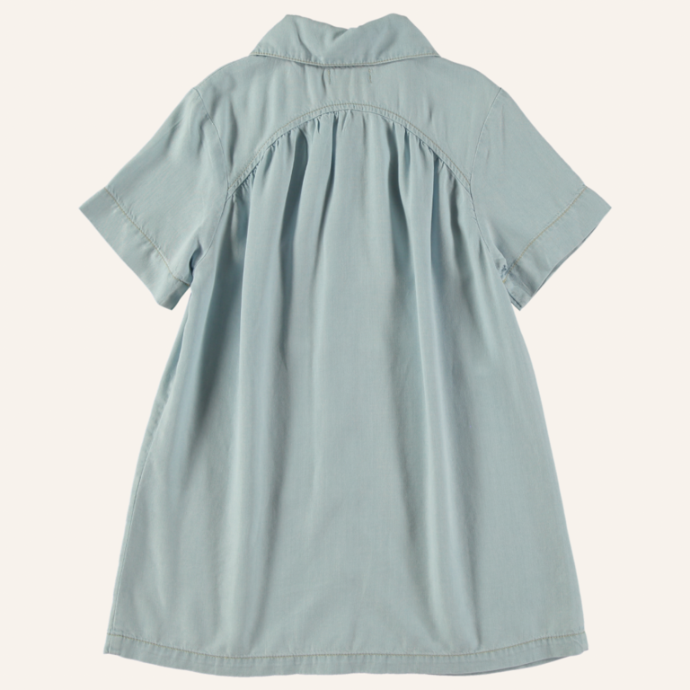 Tocoto Vintage Short sleeve mini dress with gathering - Blue