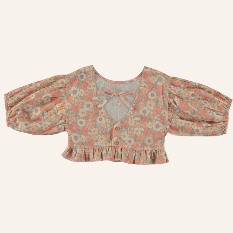 Tocoto Vintage Sleeve blouse with flower print - Pink