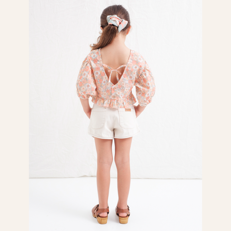 Tocoto Vintage Sleeve blouse with flower print - Pink