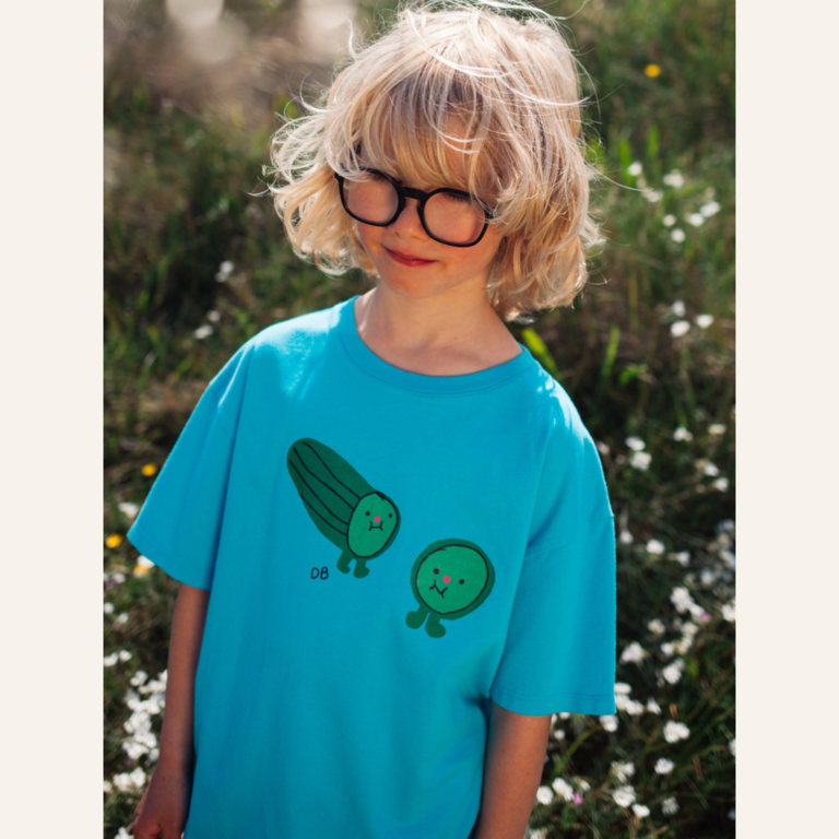 Daily Brat Daily Brat - Cute cumber t-shirt splashing blue