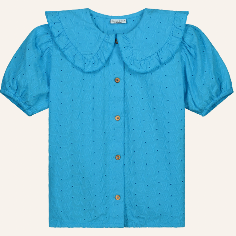 Daily Brat Daily Brat - Apple ruffle top splashing blue