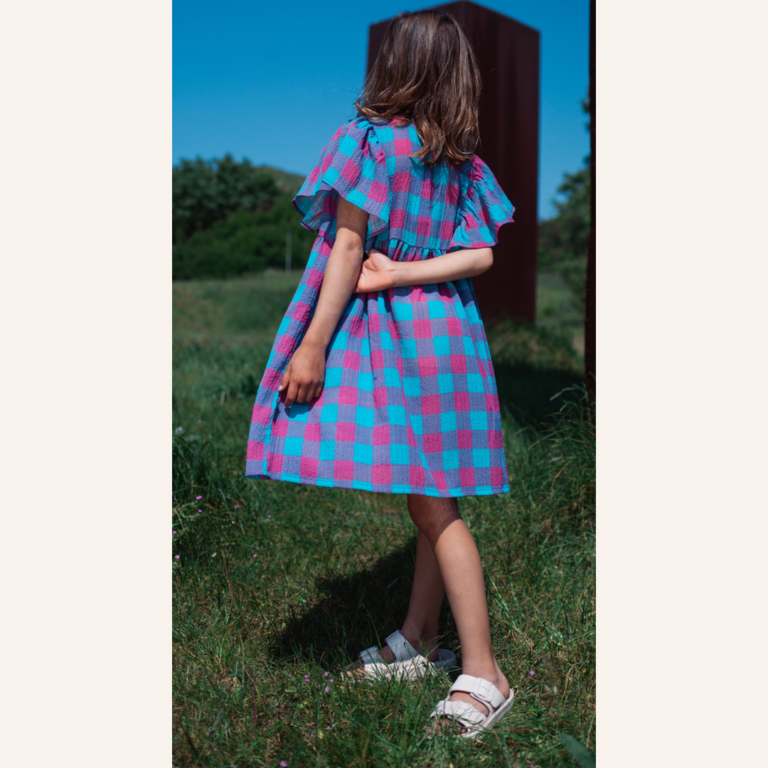 Daily Brat Daily Brat - Sandy checked dress purblish blue