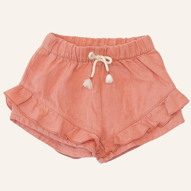 Play Up Linen shorts - Coral