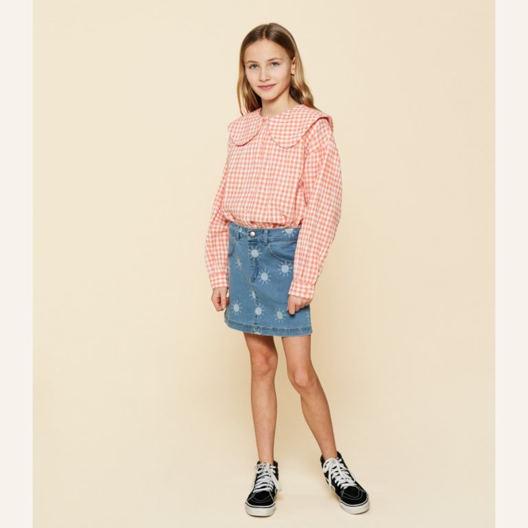 A MONDAY  in Copenhagen Berra blouse - Cameo pink check