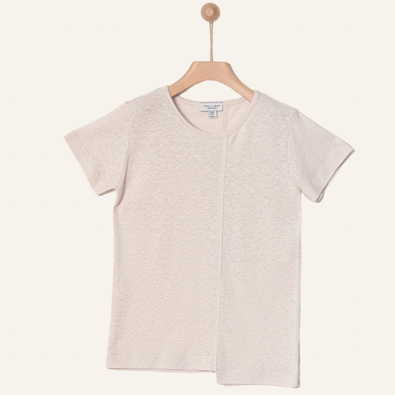 Yell-OH Yell-oh! T-shirt linen cotton blend - Gardenia