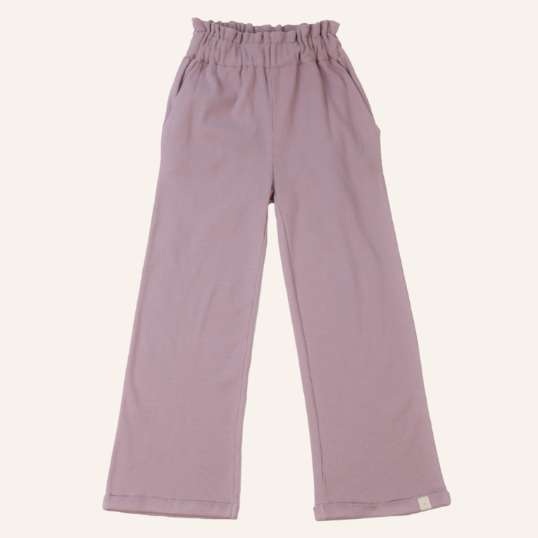 Navy Natural Navy Natural - Wide leg pants Mauve rib