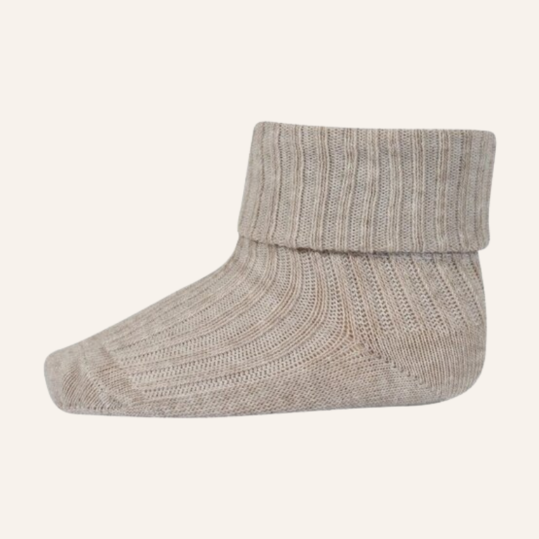 MP Denmark Cotton baby rib socks - Beige melange