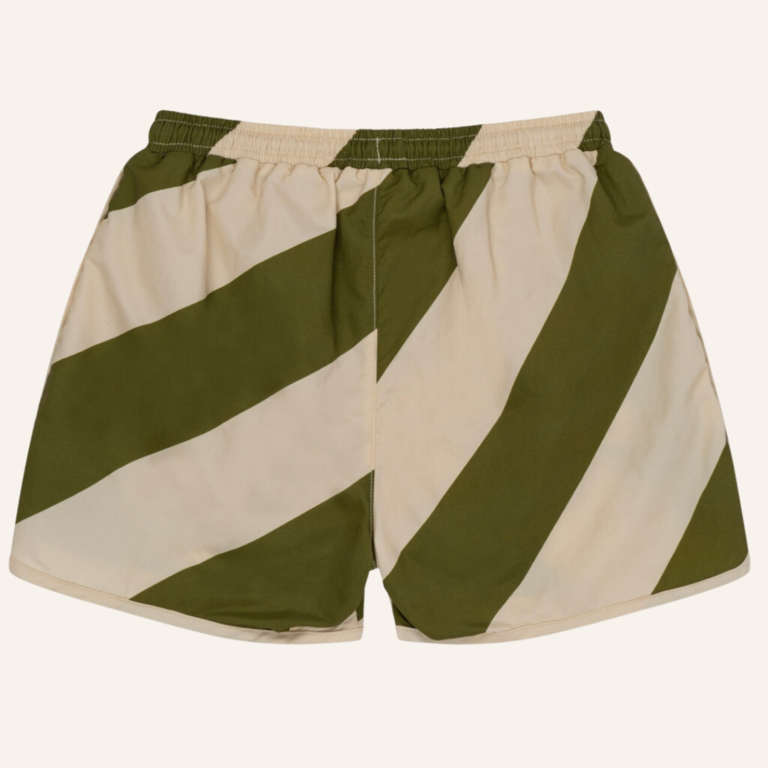 Konges Sløjd Asnou swimshorts - Dark olive / creamy white