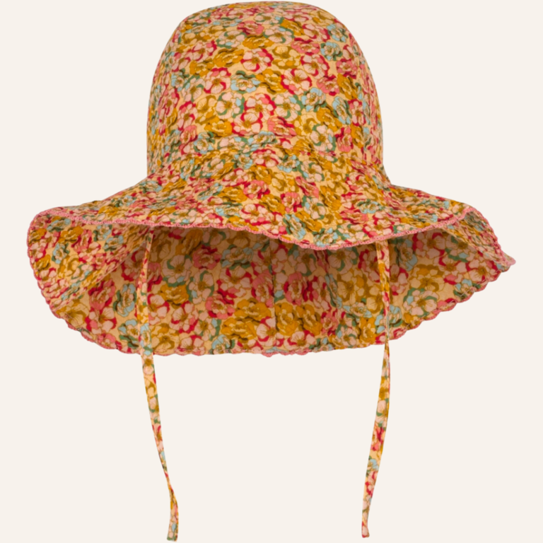 Konges Sløjd Elin frill sunhat - Rosier coloré