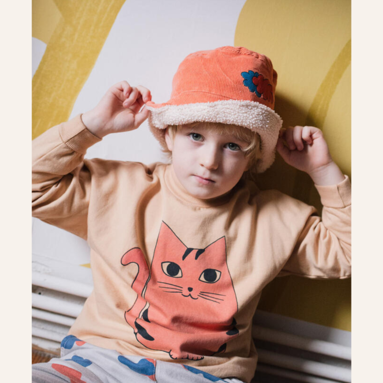 Lötiekids Lötiekids Sweatshirt Red cat - Ivory