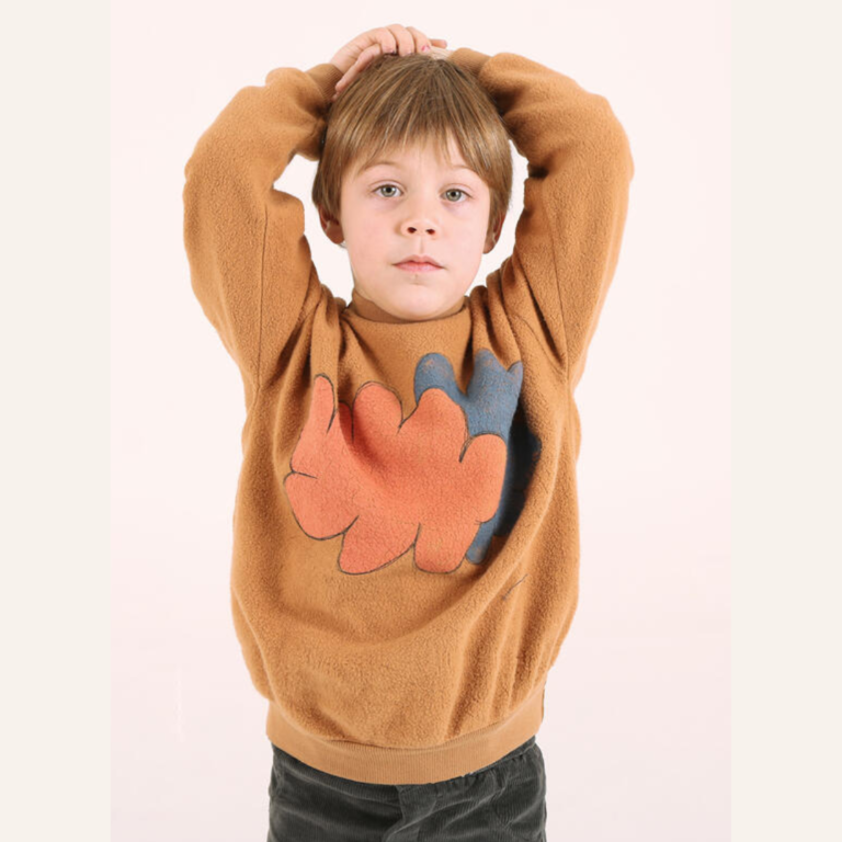 Lötiekids Lötiekids Teddy sweatshirt Clouds - Brown