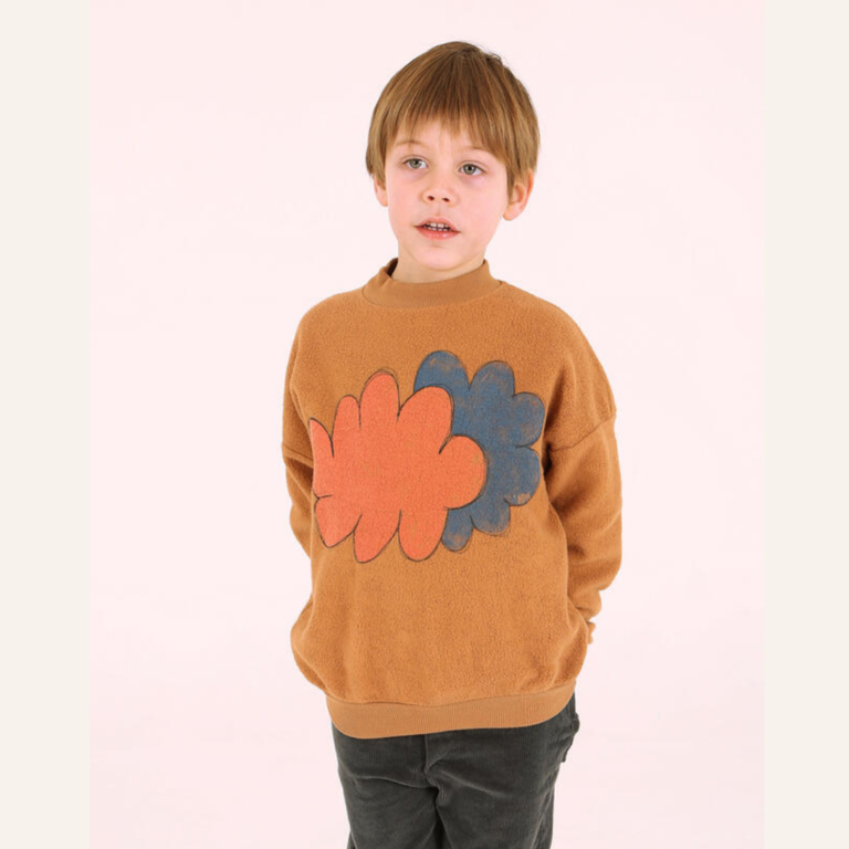 Lötiekids Lötiekids Teddy sweatshirt Clouds - Brown