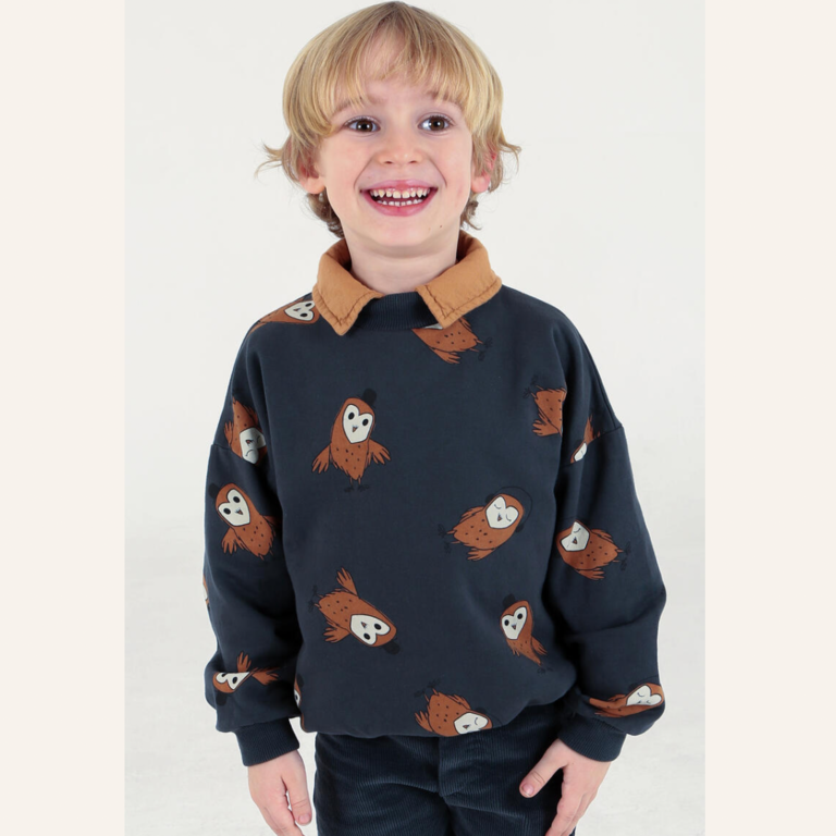 Lötiekids Lötiekids Sweatshirt fleece Owls - Antraciet