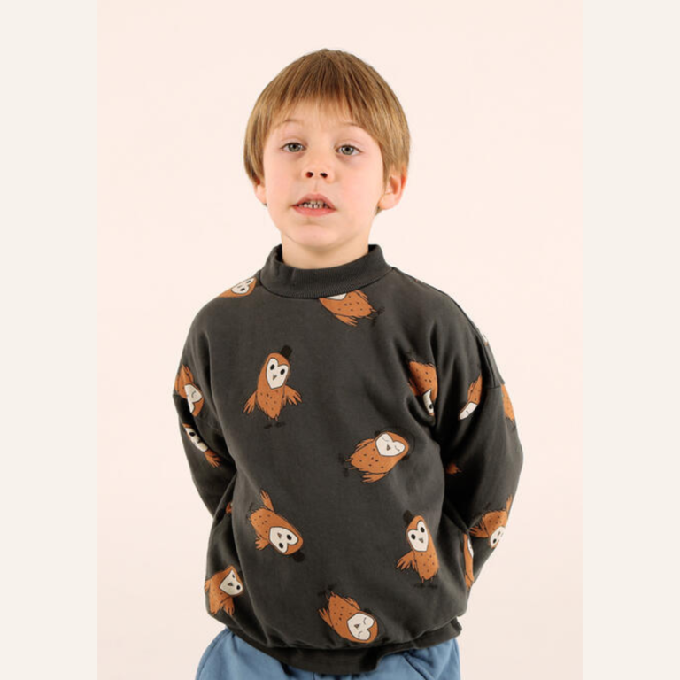 Lötiekids Lötiekids Sweatshirt fleece Owls - Antraciet