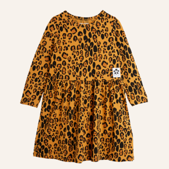 Mini Rodini Basic leopard longsleeve dress - Beige Mini Rodini Basic leopard longsleeve dress - Beige