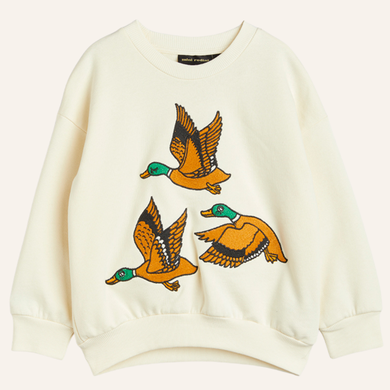 Mini Rodini Ducks embroidery sweatshirt - Off white