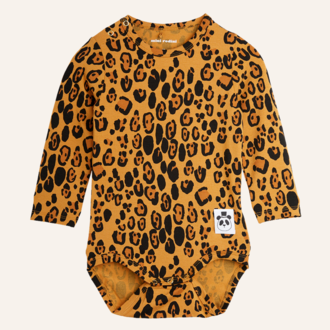 Mini Rodini Basic leopard longsleeve body - beige Mini Rodini Basic leopard longsleeve body - beige