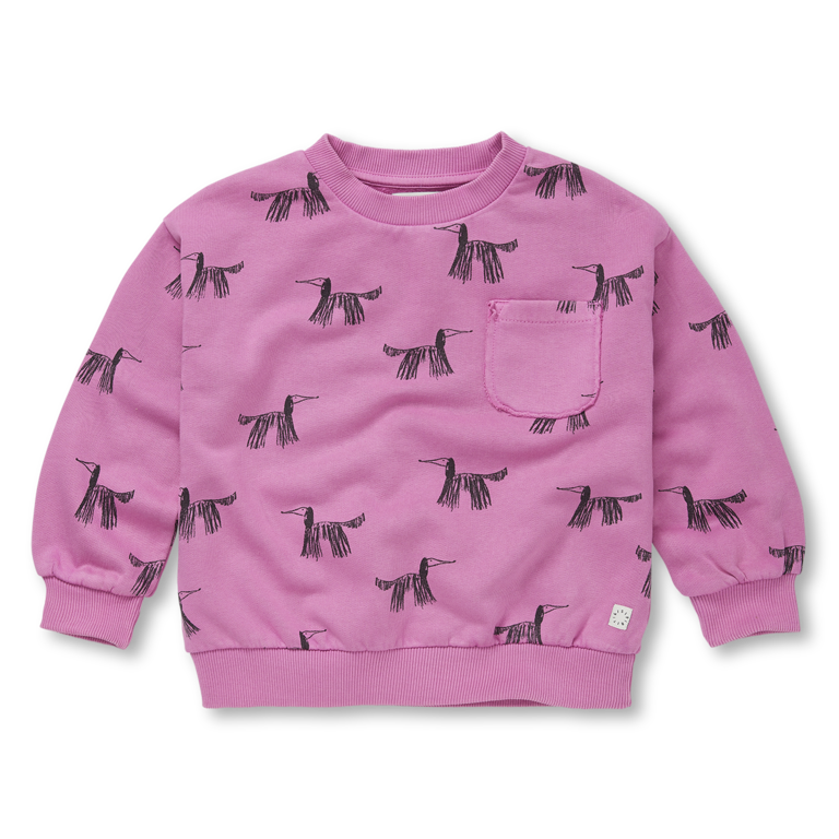 Sproet & Sprout Sweatshirt Pocket Dogs Print - Purple Pink