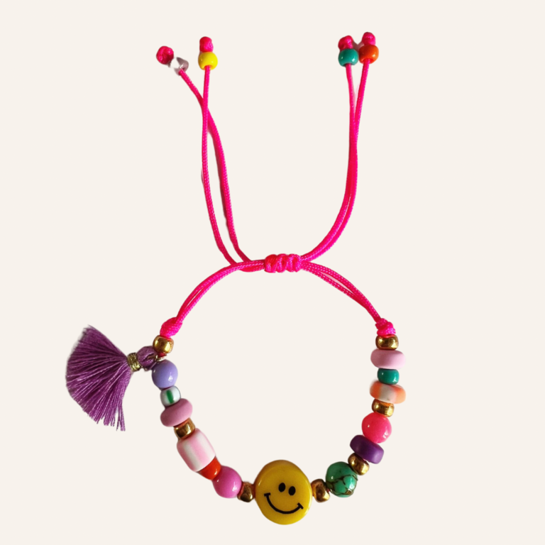 By Melo By Melo armband - Smiley roze