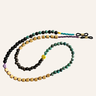 By Melo By Melo Zonnebrillenkoordje smiley hout