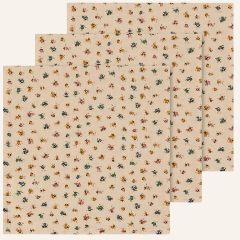 Konges Sløjd 3 Pack Muslin Cloth Gots - Bloomie Blush