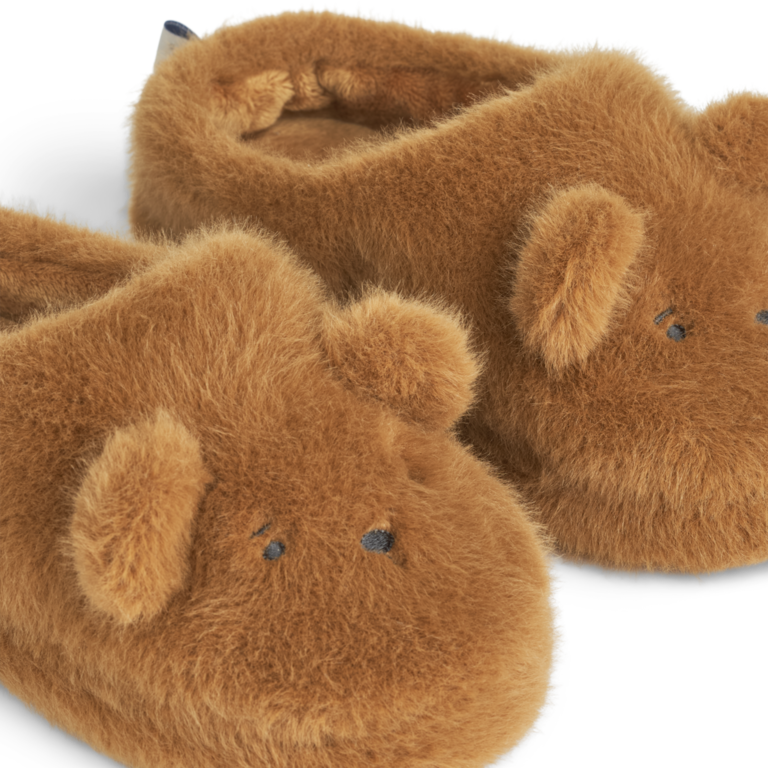 Liewood Aviaja Bear Pantoffels - Golden Caramel