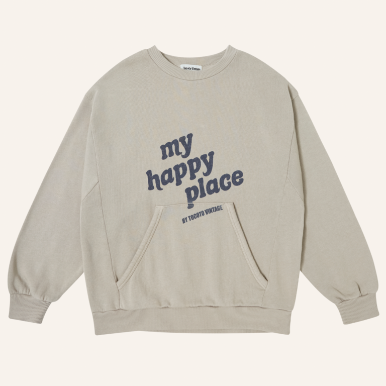 Tocoto Vintage Tocoto Vintage Pockets sweatshirt "My happy place" - Brown