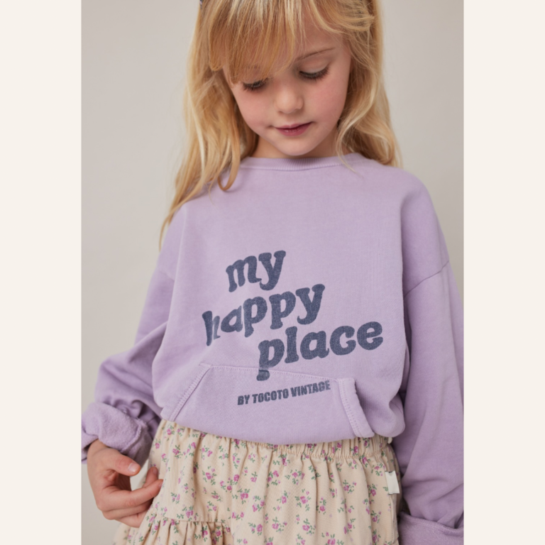 Tocoto Vintage Tocoto Vintage Pockets sweatshirt "My happy place" - Lilac