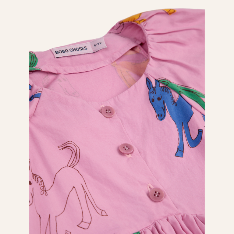 Bobo Choses Wonder Horse all over woven dress