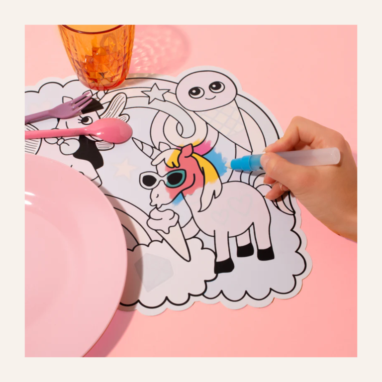 OMY Magic Water Inkleurbare Placemats - Lily Eenhoorn