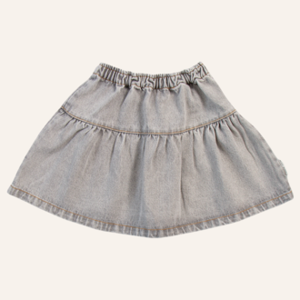 Petit Blush Petit Blush Jeans ruffle skirt - Washed light grey Petit Blush Petit Blush Jeans ruffle skirt - Washed light grey